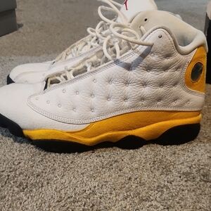 Jordan White and Yellow Men's Sneakers